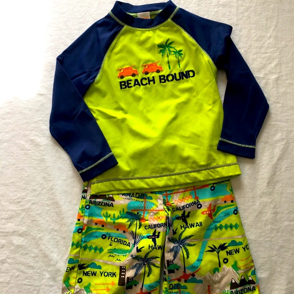 Swim Trunks and Rashguard Set 🏖